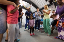 ©2016 Mercy Ships - Photo Credit Katie Keegan - Dance party for Fifaliana's (PAT08069) discharge